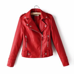 Vestiti all'ingrosso di caduta della molla su ordinazione all'ingrosso <span class=keywords><strong>Giacca</strong></span> in pelle da donna da donna in pelle PU da donna - Product Image 6