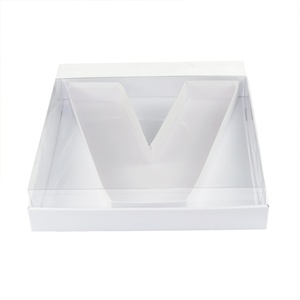 Boîte en carton en forme de lettre de l'alphabet, transparente, pour bonbons, chocolats, fraises, charcuterie, avec couvercle, remplissable - Product Image 5