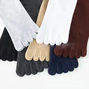 Custom Wholesale Hot Sale Mens Cotton Comfortable 5 Finger Toe Business Work Socks