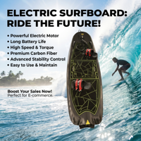 Planche de surf électrique portable haute résistance 72V en fibre de carbone, étanche, pour la mer, garantie 1 an, unisexe