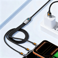 Câble de charge micro USB type C 3 en 1 de qualité supérieure, câble de charge USB multi-ports en nylon tressé pour téléphones mobiles