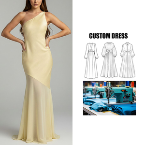 <span class=keywords><strong>Vestido</strong></span> Largo de Verano con Hombros Descubiertos, Ajustado, Estilo <span class=keywords><strong>Sirena</strong></span>, Color Sólido, Sexy, para Fiesta, Servicio OEM - Product Image 1