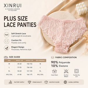 Tanga de Encaje para <span class=keywords><strong>Mujer</strong></span>, <span class=keywords><strong>Ropa</strong></span> <span class=keywords><strong>Interior</strong></span> de Encaje Suave y Elástica, Bragas Transpirables y Sexys, Tallas Grandes, Venta al Por Mayor, Fabricante OEM ODM - Product Image 3