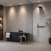 Revêtements muraux et de sol en PVC imitation marbre pour salle de bain, installation facile, imperméables, pour hôtels 5 étoiles