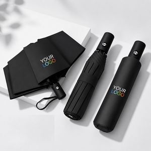 Cadeau d'entreprise promotionnel, parapluie automatique pliable 21 pouces 8K à 3 plis avec logo imprimé personnalisé - Product Image 1