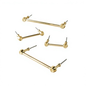 Poignées de meuble minimalistes en métal doré pour armoires de cuisine, quincaillerie durable pour portes de maisons, hôtels et villas - Product Image 1