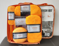 Kit de nettoyage de lavage de voiture en microfibre tout gris Coffret cadeau d'outils de lavage de voiture de qualité supérieure avec outils de nettoyage essentiels