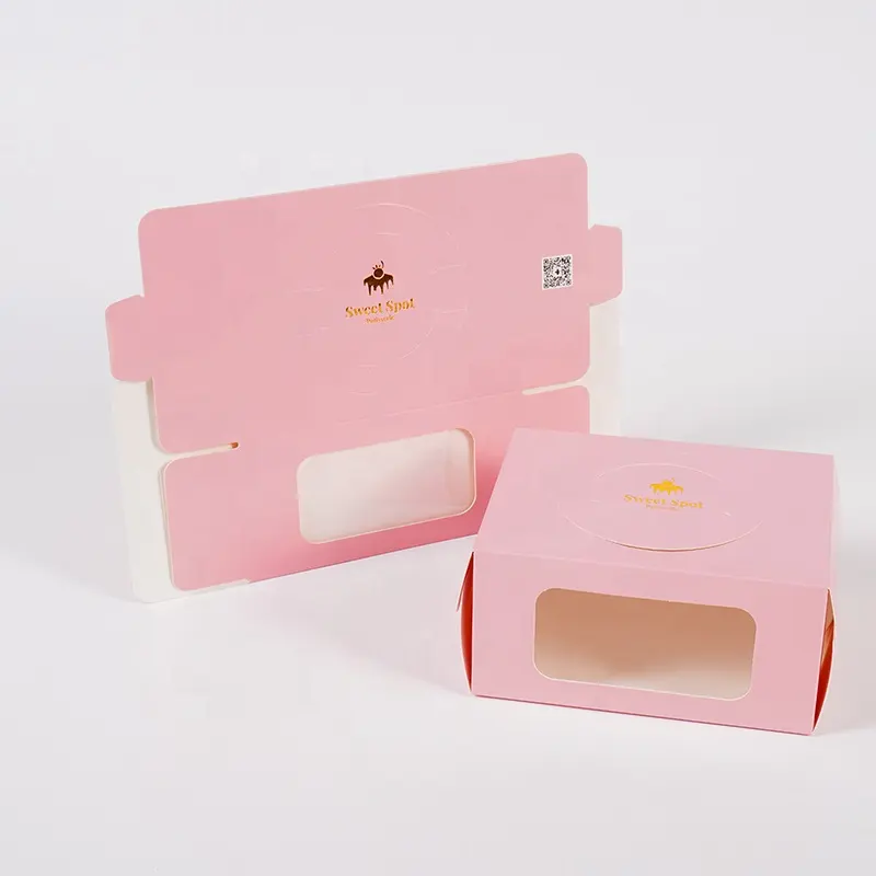 कुकी केक केक के लिए कस्टम बायोडिग्रेडेबल पैकेजिंग पेपर बॉक्स विंडो के साथ बॉक्स पैकेजिंग बॉक्स