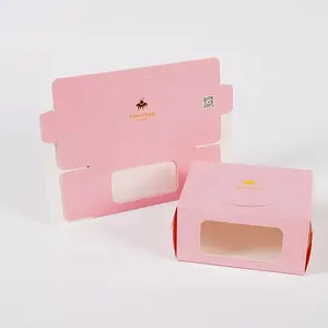 Custom Biodegradable packaging paper box for cookie cake cupcake bread rectangular cake box Packaging Box with window