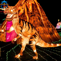Lanternes en soie personnalisables pour l'extérieur, décorations nocturnes sur le thème des dinosaures, adaptées aux centres commerciaux Jurassic Dinosaur Park