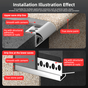 Hiện Đại Hợp kim nhôm EAGLE mỏ nhỏ giọt dòng không thấm nước bên ngoài tường mái hiên và cửa sổ <span class=keywords><strong>sill</strong></span> nước hướng dẫn dải - Product Image 3