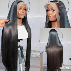 Parrucca per <span class=keywords><strong>capelli</strong></span> cinesi vergini SDD all'ingrosso di colore naturale con osso lungo trasparente frontale doppio disegnato a 250% densità parrucca umana - Product Image 2