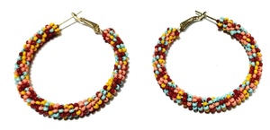 Pendientes de aro bohemio hechos a mano con cuentas de semillas, joyería de playa para mujer, pendientes para mujer, accesorios de moda de la India. - Product Image 2