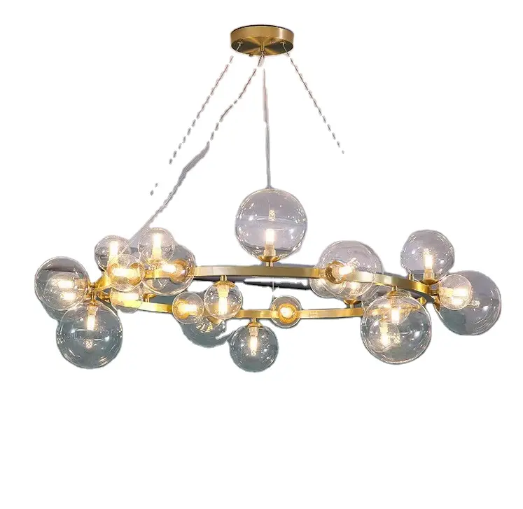 Lampade a sospensione nordiche semplici e moderne illuminazione per interni Design per la casa lampadario a forma rotonda con sfera di vetro