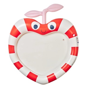 PVC Inflatable Red Peach Spray Mat 152*135*24 CM <b>Water</b> Pad for Kids Summer Playing with Friends Backyard Outdoor - Product Image 1