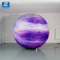 Ballon commercial de boule de publicité de planète pourpre gonflable logo et modèle imprimés par coutume avec des lumières led