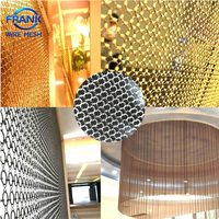 Rideau en maille métallique durable en acier inoxydable argenté et doré pour la décoration intérieure (vente en gros)
