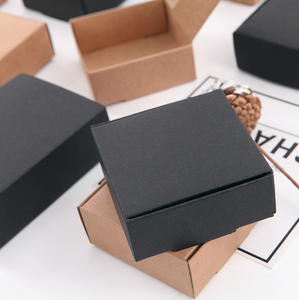 Boîte à bijoux en papier kraft blanc vintage artisanal recyclé <span class=keywords><strong>Becan</strong></span>, emballage cadeau noir - Product Image 4