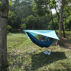 Tente de camping légère et portable 4 saisons pour 1-2 personnes avec auvent, <span class=keywords><strong>moustiquaire</strong></span> et deux chambres, montage rapide et automatique - Product Image 4