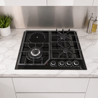 Meilleur prix, cuisinière à gaz encastrable 4 brûleurs, plaque de cuisson en verre trempé 60 cm, cuisinière de cuisine GPL NG, vente en gros