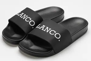 Henghao Comfortable Custom Slides Trendy High Quality Pu Sole Unisex Slides Shoes Custom Logo Breathable Slides Custom Logo