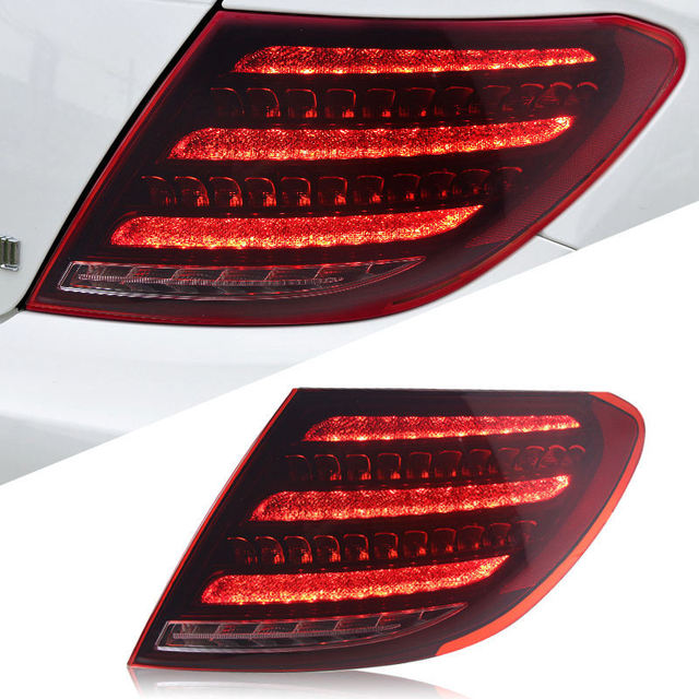 Compatible with 2007-2014 Mercedes-Benz C-Class W204 Tail Light Assembly, Modified LED Running Light Assembly