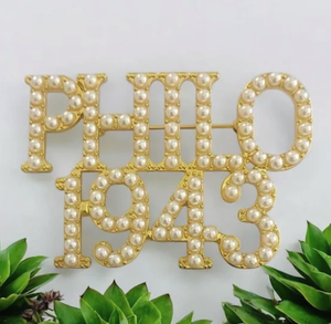 Spilla con strass Sigma Gamma Rho <span class=keywords><strong>SGR</strong></span> Design personalizzato spilla giallo PHILO consorority perla 1943 spilla con strass - Product Image 5
