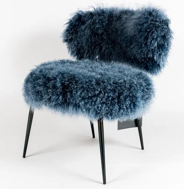 Neues Design Hochwertiger Lounge-Freizeit stuhl Leather leisure Chair Bequemes nordisches Schaffell leben