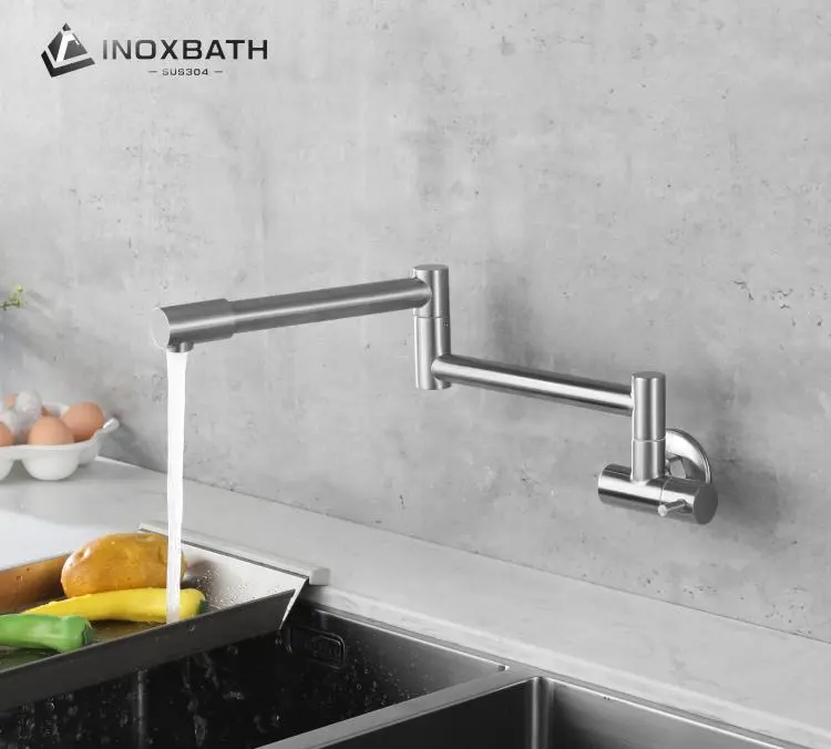 Single Handle UPC Commercial Stainless Steel Torneira Cozinha Wall Mounted Sink Tap Household Cold Water SUS304 Kitchen Faucet