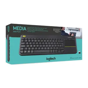 Logitech — clavier sans fil de jeu K400 Plus 2.4 ghz, ordinateur portable de jeu, clavier tactile original, Mini récepteur