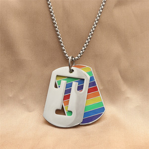 yunnique Stainless Steel T Letter Pendant Necklace Men's Retro Geometric Design Gift 280632 - Product Image 1