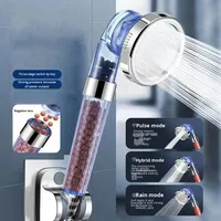 Pommeau de douche mural transparent à trois étages avec filtre, pour salle de bain, à pression accrue, vente en gros