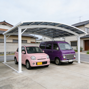 Abri de voiture double en <span class=keywords><strong>aluminium</strong></span> avec auvent imperméable, design moderne pour <span class=keywords><strong>2</strong></span> <span class=keywords><strong>voitures</strong></span>, abri de stationnement résidentiel - Product Image 5