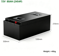 Customized 72V 80Ah 150A BMS Semi-solid State Lifepo Lithium Battery Pack 1200 Cycles Electric Motorcycle/E-bike/Golf Cart