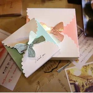 Cajas De Regalo, recuerdo De boda, papel De cartón marfil, caja De Chocolate para fiesta De boda