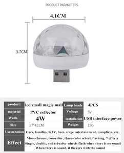 Bolas de <span class=keywords><strong>Discoteca</strong></span> LED, Bola Mágica Pequeña de Colores RGB, Luz de Fiesta USB, Mini Bolas de <span class=keywords><strong>Discoteca</strong></span> para DJ - Product Image 6