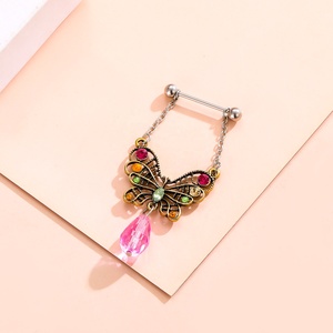 <span class=keywords><strong>Piercing</strong></span> joyería cristal mariposa colgante <span class=keywords><strong>pezón</strong></span> anillo Barbell <span class=keywords><strong>pezón</strong></span> <span class=keywords><strong>Piercing</strong></span> Sexy mujeres <span class=keywords><strong>pezón</strong></span> anillos hombres y mujeres joyería - Product Image 2