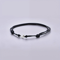 Bracelet en argent 925 avec ruban multicolore réglable, perles en forme de lune et d'étoile, pour femmes, filles, épouses, unisexe, bracelet tressé