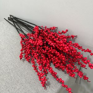 Bouquet de baies artificielles de houx Meng Jie, 90 cm, baies rouges, pour la décoration de la maison, salon, arrangements du Nouvel An - Product Image 4
