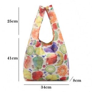 Sac de courses pliable personnalisé promotionnel en polyester 190T, sac fourre-tout pliable pour épicerie - Product Image 2