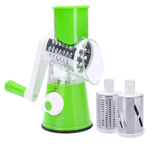 Rotary Cheese Grater Stainless Steel With Handle Replaceable Blades <b>Vegetable</b> Slicer Cutter Easy to Clean - Product Image 3