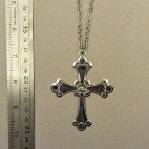 Collana con Croce Caldea Personalizzata in Acciaio Inox Placcato Oro 18K, Gioielli Religiosi Cristiani Siriaci Orientali Incisi, Vendita all'Ingrosso - Product Image 2