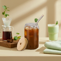 Meilleures ventes : Gobelet en verre pour sublimation 12OZ 16OZ 20OZ, avec couvercle et paille, pour thé glacé, bière, boba, soda, canettes