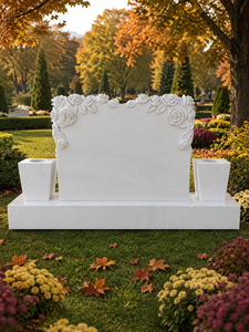 Lápida Conmemorativa de Mármol Blanco para Cremación, Monumento para Cementerio, Estilo Tradicional Europeo, Estatua de Piedra - Product Image 6