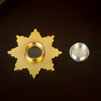 Reliquaire Orthodoxe en Forme d'Étoile HT, Chambre Scellée, Alliage de Zinc Plaqué Or, Article de Rangement de Reliques Liturgiques Religieuses, Contenant de Reliques