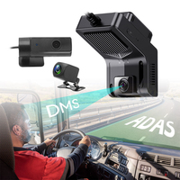 Cámara para Auto DMS ADAS 4G WiFi con IA, Grabadora de Video, Doble Lente, SIM, 4 Canales, Video en Vivo, GPS, Monitoreo Remoto, Cámaras Delantera y Trasera