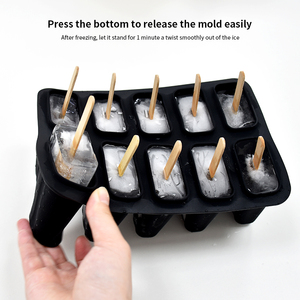 Food-Grade Silicone Ice Pop Molds Set With Sticks 10 Cavities Multicolor Popsicle <b>Maker</b> Mold For Homemade Ice <b>Cream</b> Making Tools - Product Image 6