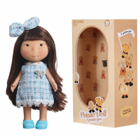 Boneka Kentang 24CM 3 Model Gaun Tweed Plaid Kawaii Pipi Merah Muda Boneka Vinyl Dengan Kotak Hadiah Dekorasi Rumah Hadiah untuk Anak Perempuan