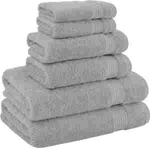 Ensemble de 6 serviettes Heidelberg Erwin Mller, 100% coton, absorbantes, séchage rapide, unies, compactes, légères, anthracite, taille unique - Product Image 4