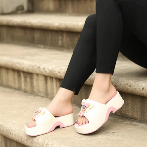 Chanclas de Plataforma Alta de EVA Ligeras y Modernas con Diseño de Girasol para Mujer, Suela Gruesa, para Interiores y Exteriores - Product Image 1